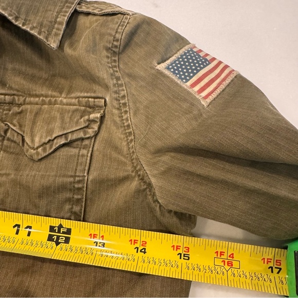 Polo Ralph Lauren Green Military Jacket Coat USA Flag Patch Boy's Size 4 - Picture 10 of 13